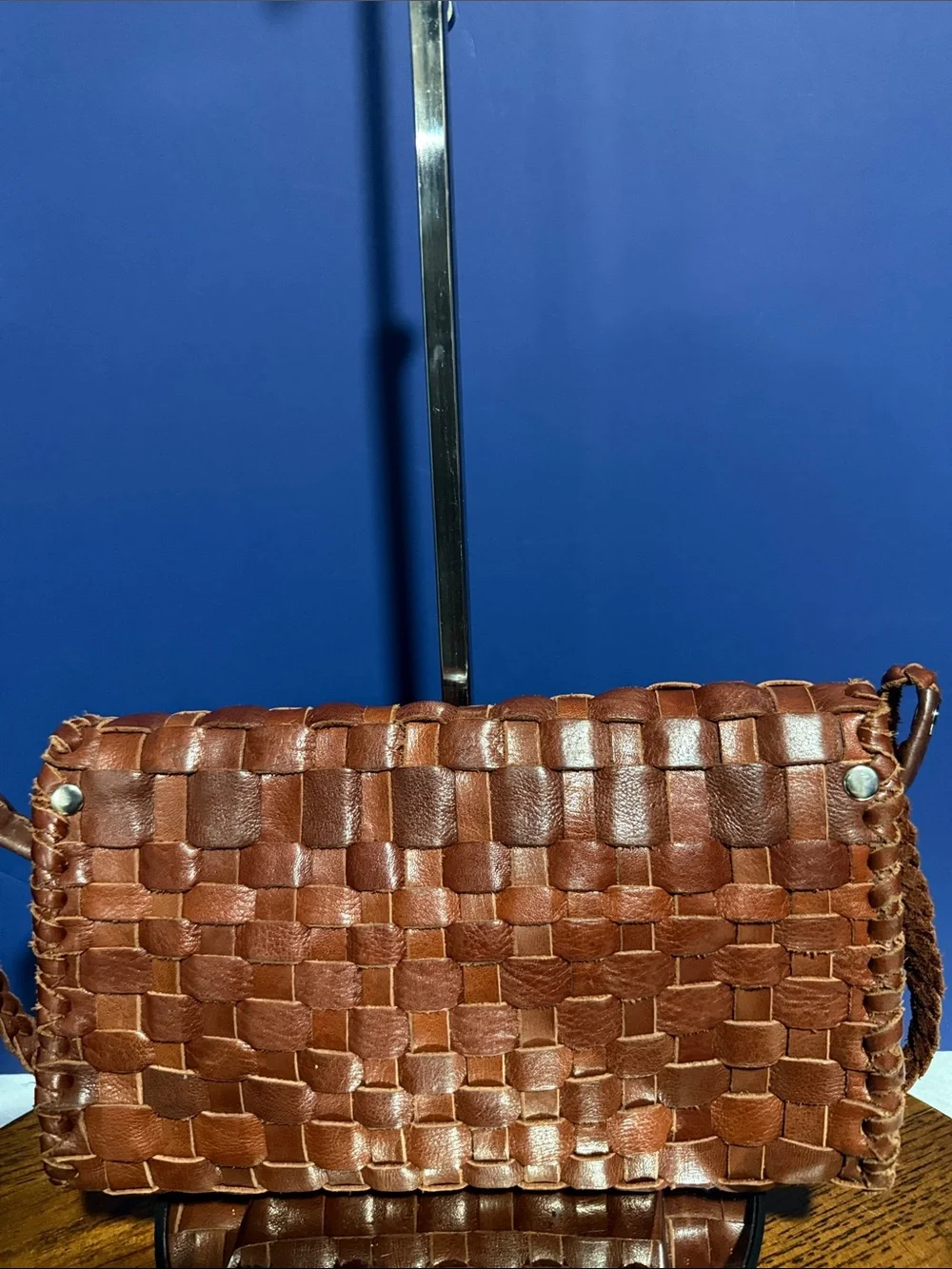Woven Leather Crossbody Bag